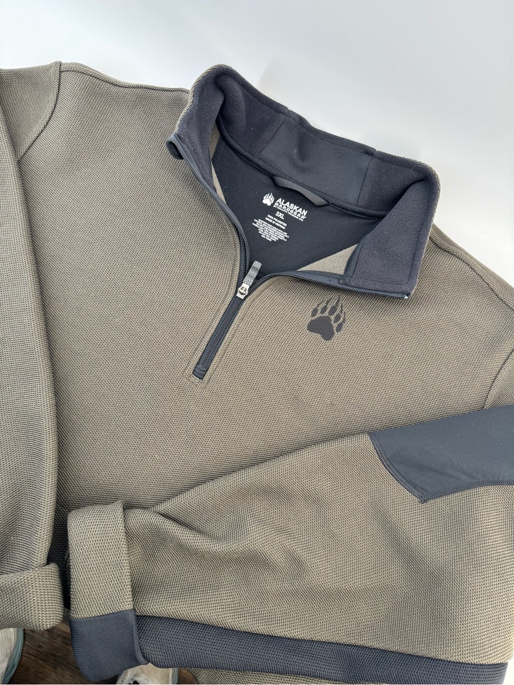 Alaskan Guide Gear Quarter-Zip Sweater in Olive with Black Trim - 3XL